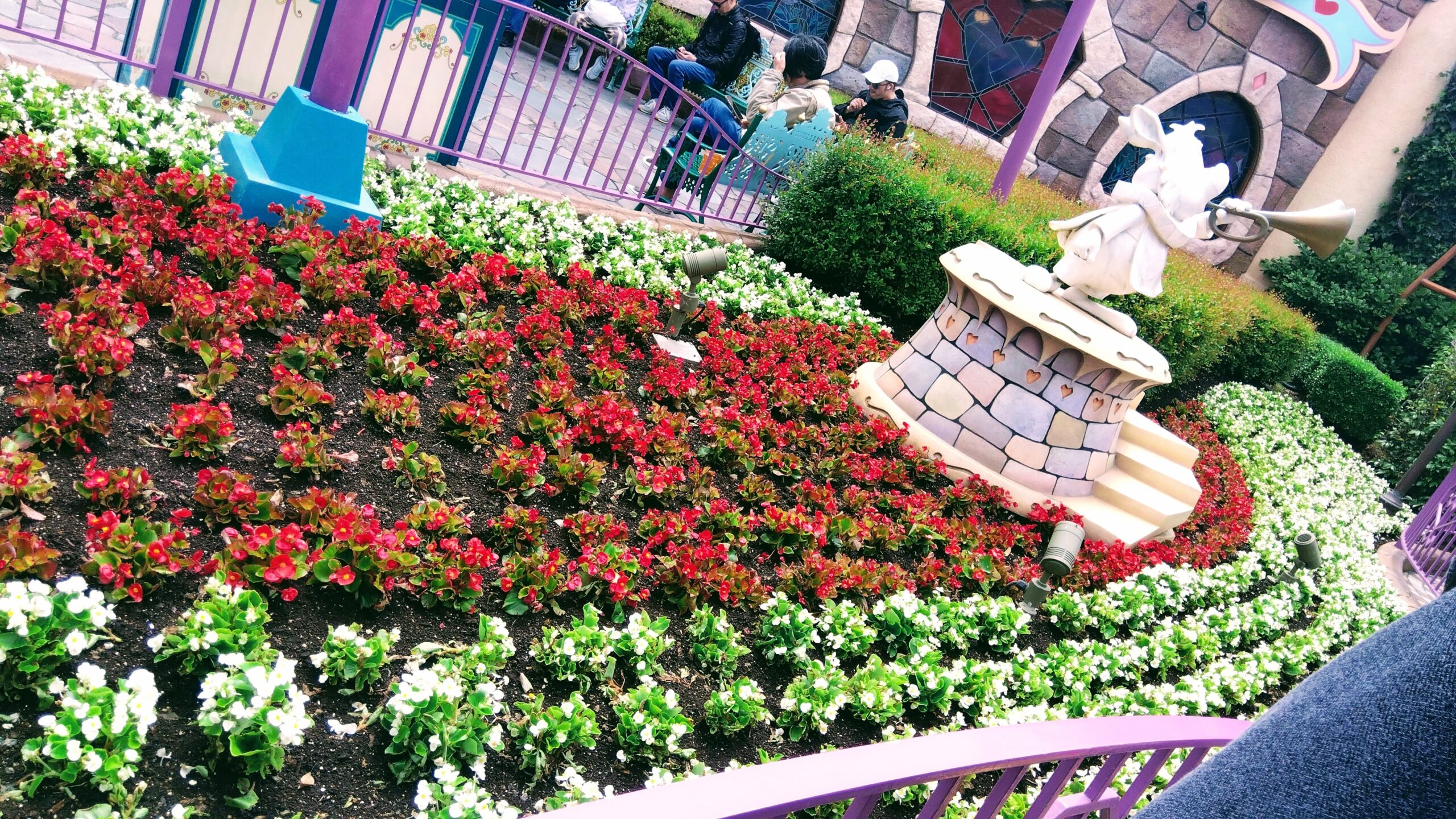クイーンオブハートのバンケットホール 庭園 ハートの花壇